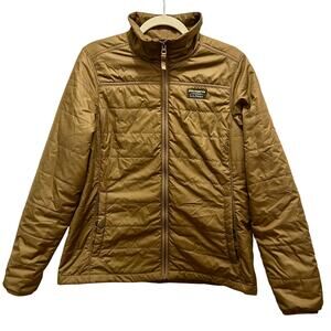 LL Bean Women's Mountain Classic Puffer Jacket Golden Brown Size M